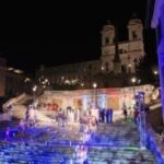 Roma, Piazza di Spagna prima dello spegnimento in occasione dell'Ora della Terra 2013 (foto Mirabile)