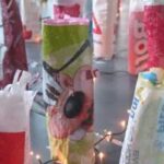 L'installazione di lampade mostro al Riscarti Fest (particolare)